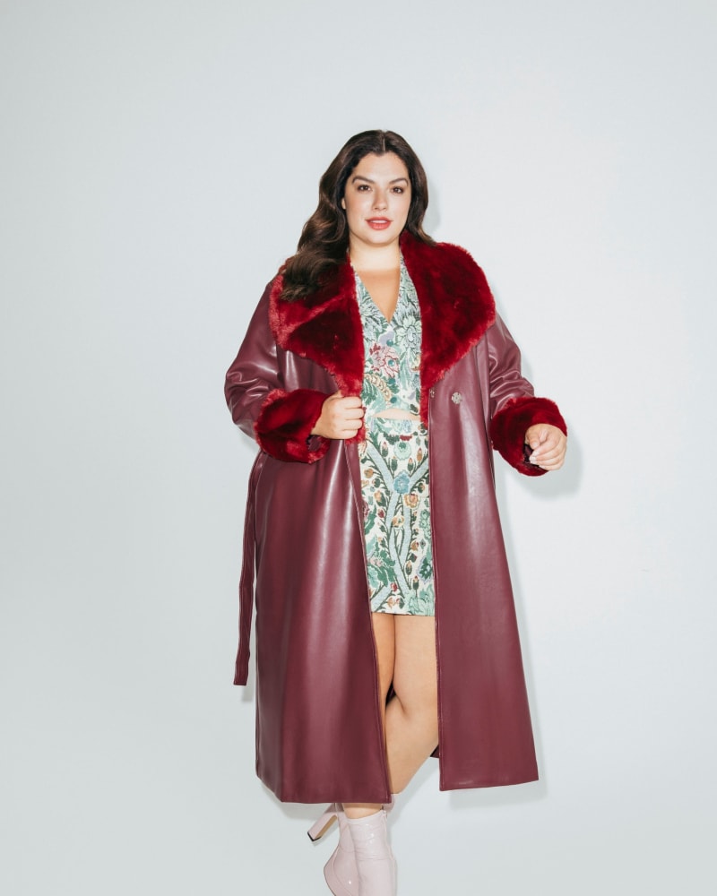 Burgundy faux fur outlet